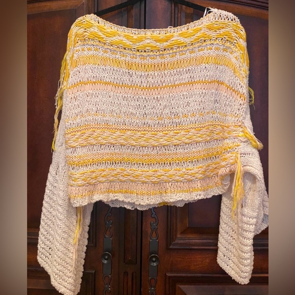 Like NEW! Free People Open-Weave “Drive Through” Sweater Size XS/S $148 - Picture 4 of 5